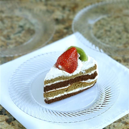 10 Pack - Clear 7" Round Disposable Plate - Twirl Collection