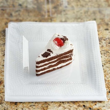 10 Pack - Clear 8" Square Disposable Plate - Honeycomb Collection