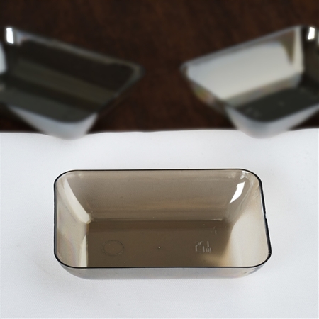 20 Pack - Silver 2" x 3" Slick Rectangle Disposable Dessert Plate