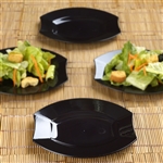 10 Pack - Black 6" Crescent Oval Shaped Disposable Plate - Chambury Plastics