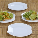 10 Pack - White 6" Crescent Oval Shaped Disposable Plate  - Chambury Plastics
