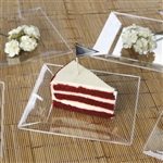 10 Pack - Clear 6.5" Square Disposable Plate - Chambury Plastics