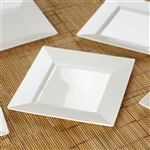 10 Pack - Ivory 6.5" Square Disposable Plate - Chambury Plastics