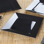 10 Pack - Black 9.5" Square Disposable Plate - Chambury Plastics