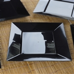 10 Pack - Black 10.75" Square Disposable Plate - Chambury Plastics