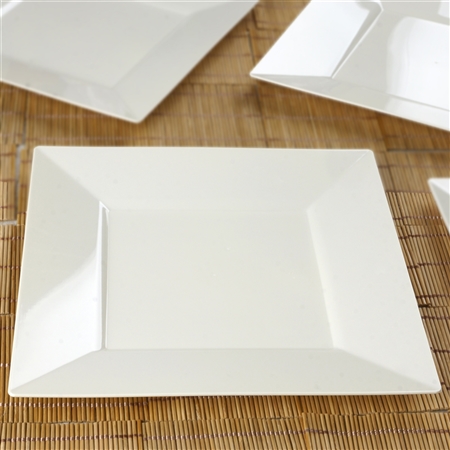 10 Pack - White 10.75 Square Disposable Plate - Chambury Plastics