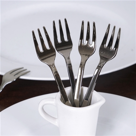 36 Pack - Silver Cake Dessert Forks - Chambury Plastics