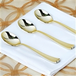 Metallic Gold Disposable Plastic Spoon for Wedding Party Event Dinnerware - Pack of 25