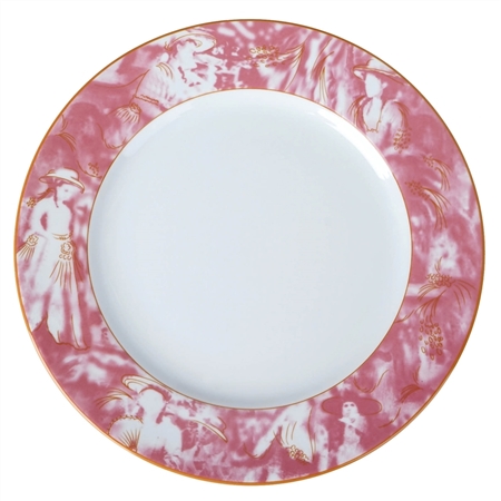 11.5" Pink Porcelain Dinner Plate Catering Set Dinnerware for Restaurant Home - Set of 12