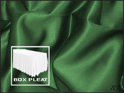 Premium Matt Satin Lamour Box Pleat Table Skirt - 6FT  (3 Sides Covered) - 11FT Section