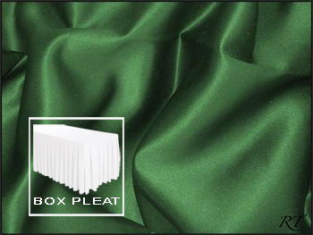 Premium Matt Satin Lamour Box Pleat Table Skirt - 6FT  (3 Sides Covered) - 11FT Section