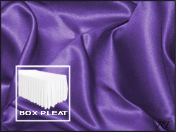 Premium Matt Satin Lamour Box Pleat Table Skirt - 6FT  (4 Sides Covered) - 17FT Section