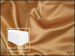 Premium Matt Satin Lamour Box Pleat Table Skirt - 8FT  (3 Sides Covered) - 13FT Section