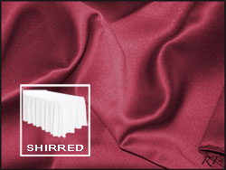 Premium Matt Satin Lamour Shirred Table Skirt - 6FT  (3 Sides Covered) - 11FT Section