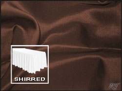 Premium Matt Satin Lamour Shirred Table Skirt - 8FT  (3 Sides Covered) - 13FT Section