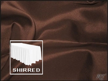 Premium Matt Satin Lamour Shirred Table Skirt - 8FT  (3 Sides Covered) - 13FT Section