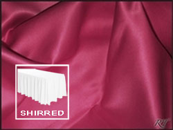 Premium Matt Satin Lamour Shirred Table Skirt - 8FT  (4 Sides Covered) - 21FT Section