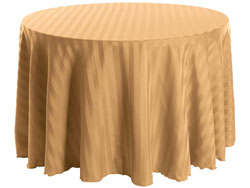 120" Round Polyester Stripe Tablecloth