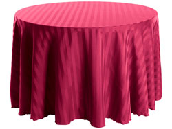 132" Round Polyester Stripe Tablecloth