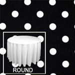 Rental Premium Polka Dot 108” Round Tablecloth