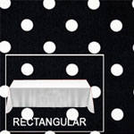 Rental Premium Polka Dot 60” x 120” Rectangular Tablecloth - Square Corners