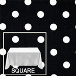 Rental Premium Polka Dot 72” x 72” Square Tablecloth