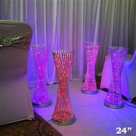 24" Color Changing LED Spiral Metal Party Tower Columns - 1 PCS