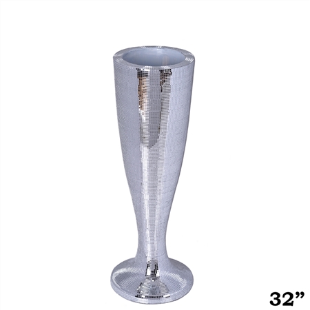 32" Silver Floor Vase Party Columns - Set of 4