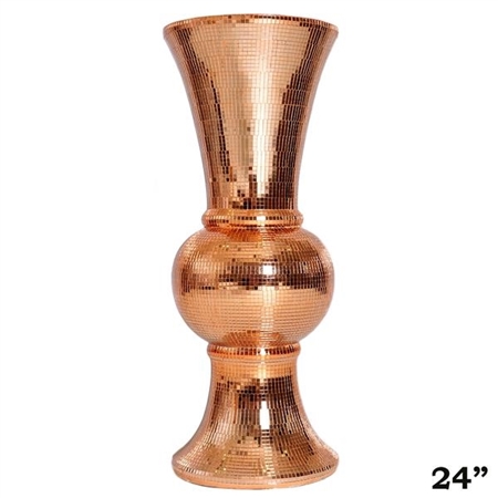 24" Rose Gold Floor Vase Wedding Party Columns - Set of 4