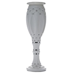 30.75" x 9" 10mm Crystal Studded Italian Inspired Decorative Wedding Party Floral Plant Stand Pot in White - Pack of 4