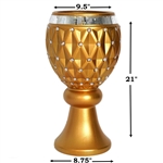 21"x 9.5" Crystal Studded Gold Party Floral Plant Stand Pot - Pack of 4
