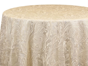 Rental 120" Paisley Lace Round Tablecloth