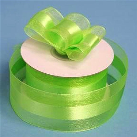 10 Yards 1.5" DIY Apple Green Satin Center Ribbon