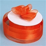 10 Yards 1.5" DIY Coral Orange Satin Center Ribbon