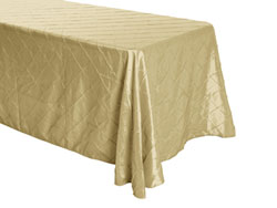 Rental 90" x 156" Premium Pintuck Rectangular Tablecloth - Rounded Corners