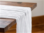 Rental 50" x 180" White Premium Cheesecloth Table Runner