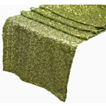 Duchess Sequin Table Runners – Apple Green