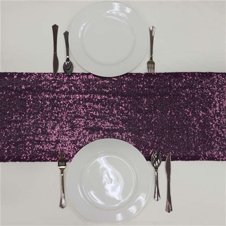 Duchess Sequin Table Runners – Eggplant