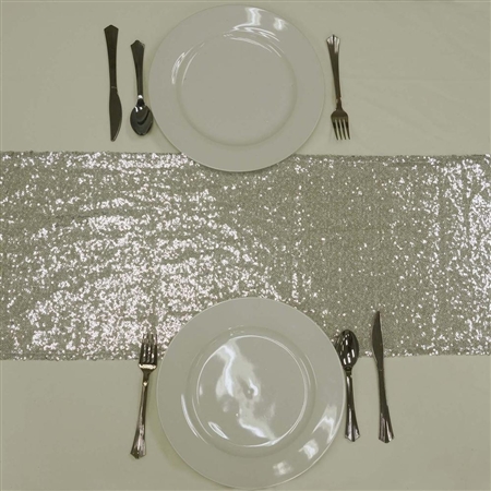 Duchess Sequin Table Runners – Silver