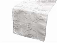 Bienvenue Swirls Table Runners – White