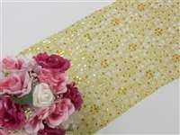 Sequin Studded Lace Table Runners - Gold