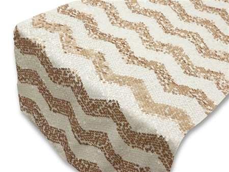 Chevron Sequin Table Runners – Champagne