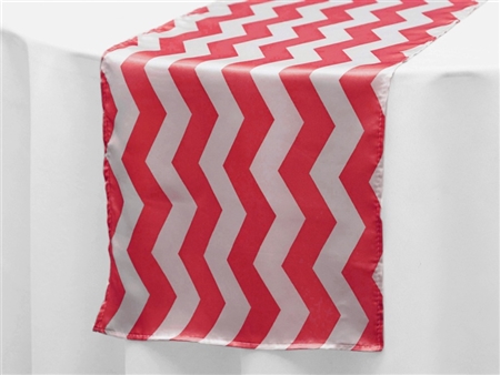 Jazzed Up Chevron Table Runners - White / Red