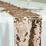 13" x 108" Premium Payette Sequin Table Top Runner - Blush/Rose Gold