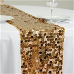 13" x 108" Premium Payette Sequin Table Top Runner - Gold