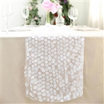 13" x 108" Premium Payette Sequin Table Top Runner - White