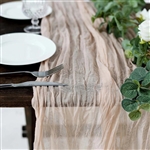 10FT Blush/Rose Gold Cheesecloth Table Runner, Gauze Fabric Boho Wedding Arbor Decor