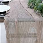 10FT Beige Cheesecloth Table Runner, Gauze Fabric Boho Wedding Arbor Decor