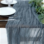 10FT Dusty Blue Cheesecloth Table Runner, Gauze Fabric Boho Wedding Arbor Decor