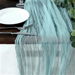 10FT Baby Blue Cheesecloth Table Runner, Gauze Fabric Boho Wedding Arbor Decor